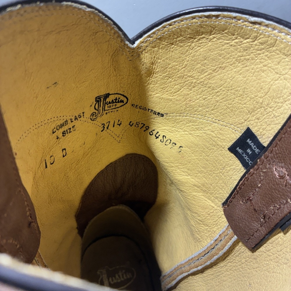 Justin's Roper Boots Size 10D 3714 Brown - Picture 11 of 11